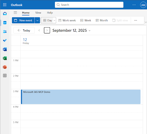 A chat interface showing how an email is sent to Emma using a simple prompt.